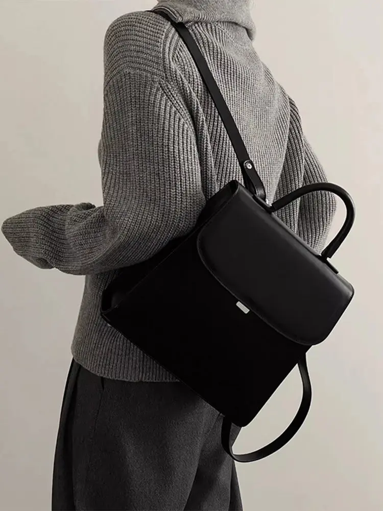 2026 New Fashion Top Layer Cowhide Large Capacity Backpack With Personalized High-end Feel Simple And Casual Versatile Handbags