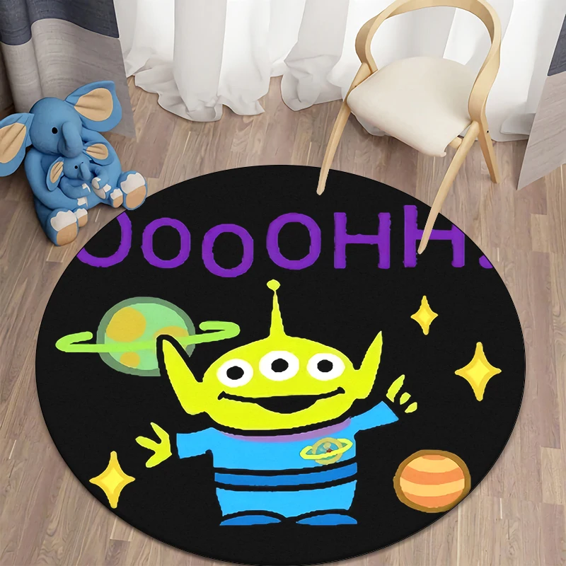 Toy Story Cute spoof Cartoon Printed Round Carpet,Bedroom Balcony Entry Door Sofa Seat Non-slip Mat Home Decoration Gift Rug