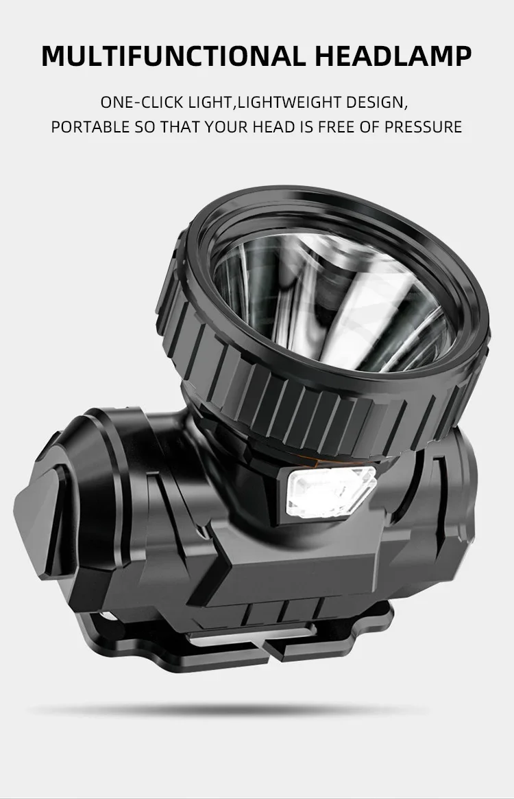 LED Strong Light Five Headed Outdoor Waterproof Fishing Light USB Rechargeable Ultra Bright Head Mounted Flashlight