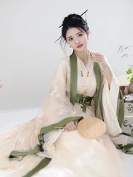 Original improved Hanfu female adult collar super Xianqi ancient style wide sleeve flow fairy skirt set 2024 new spring summer