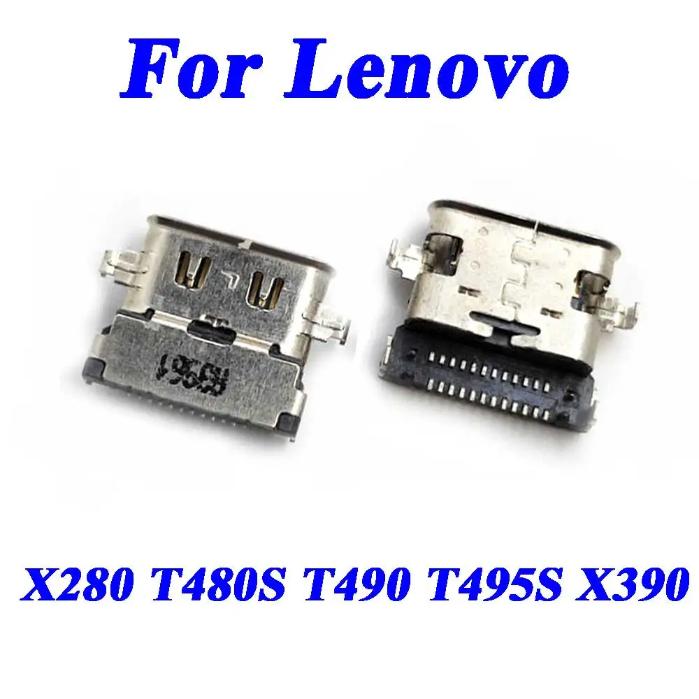 2Pcs USB 3.1 Type-C For Lenovo X280 T480S T490 T495S X390 version USB Charging Port Plug DC Power Jack Connector