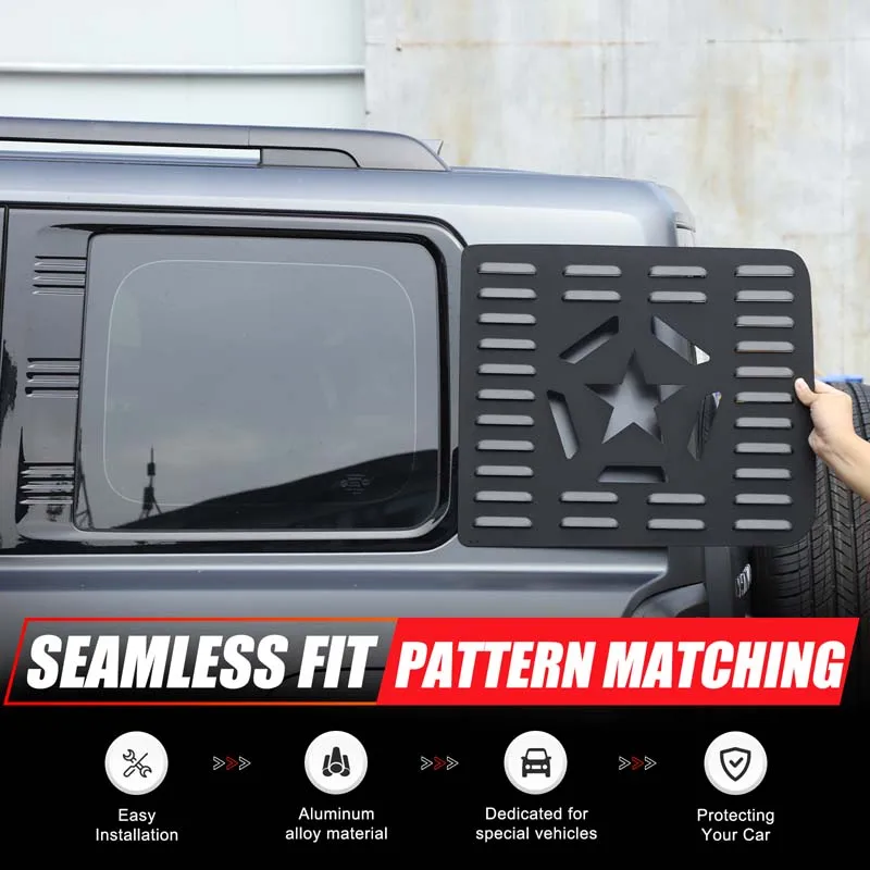 

For Haval H9 2nd 2024 2025 Car Rear Triangle Window Shutter Blinds Louvers Cover Protector Stickers Auto Decoration Accessories