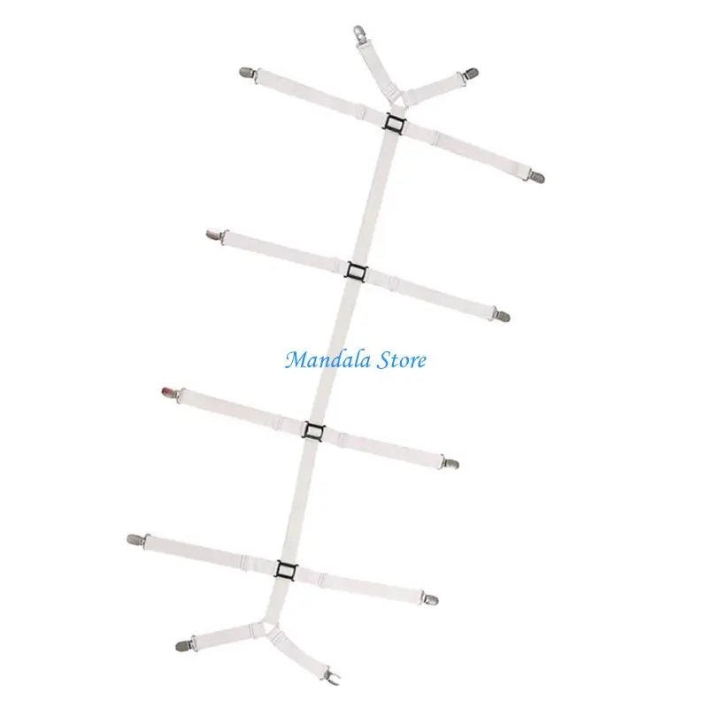 U2JC Nonslip Bed Sheet Fasteners with 12 Clips Adjustable Length For Various Bed Type