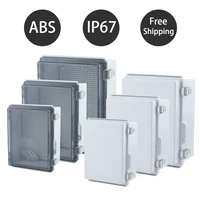 Caja de plástico ABS para distribución de energía al aire libre, cubierta transparente a prueba de agua IP67, estuche para instrumentos electrónicos