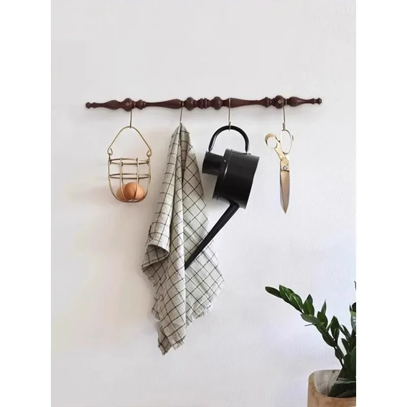 French retro solid wood  rod wall hanger