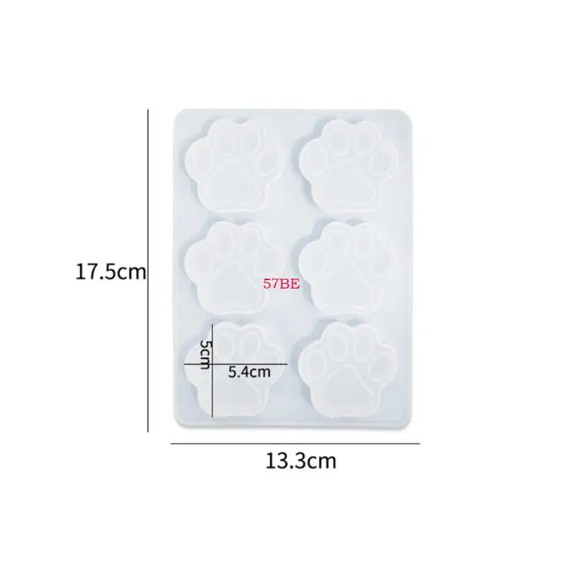57be 6 schattige kat poot siliconen vorm fondant chocoladeschimmel diy bakgereedschap