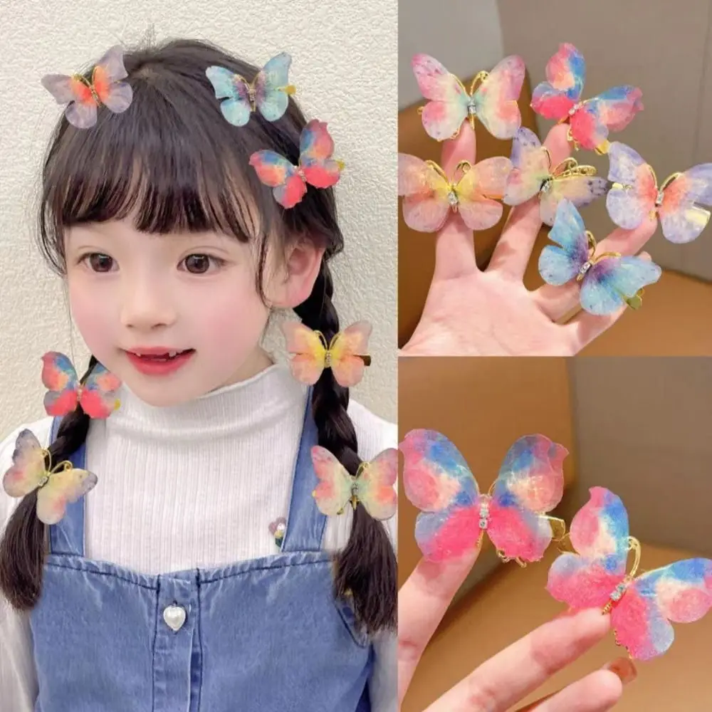 

2pcs Cute Colorful Butterfly Hair Clips Girls Children Sweet Hairpin Metal Hair Pin Kids Lovely Hair Accessories Birthday Gift