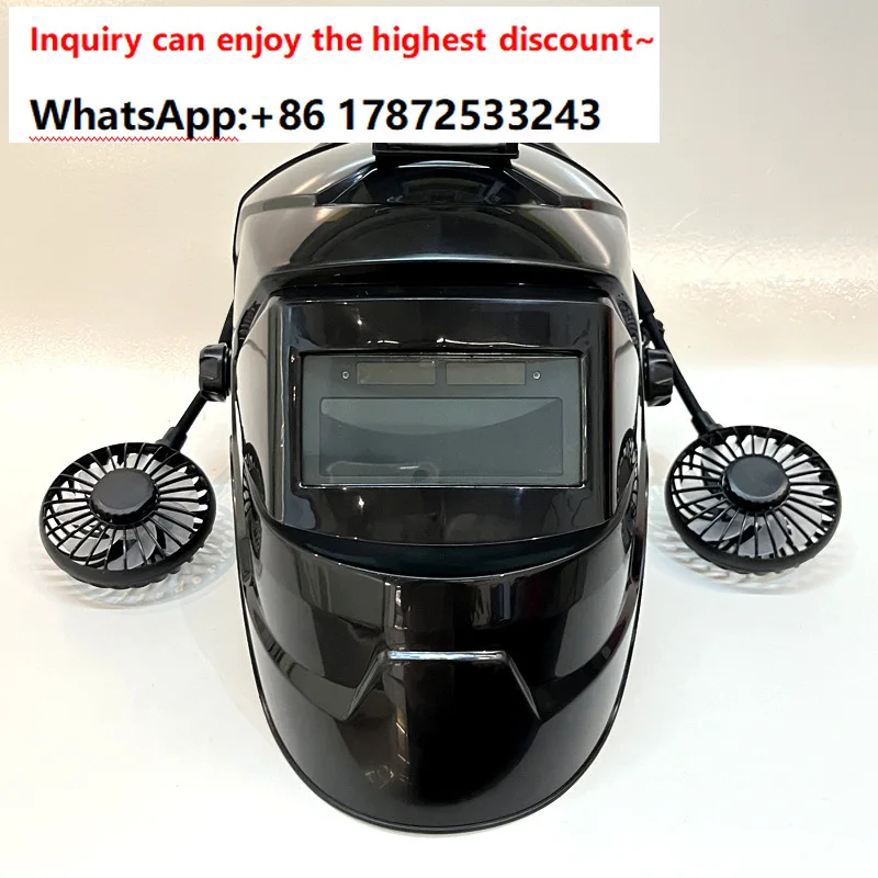 Equipped with fan mask, dual fan cooling, head mounted dimming mask, anti strong light, anti arc welding, welding