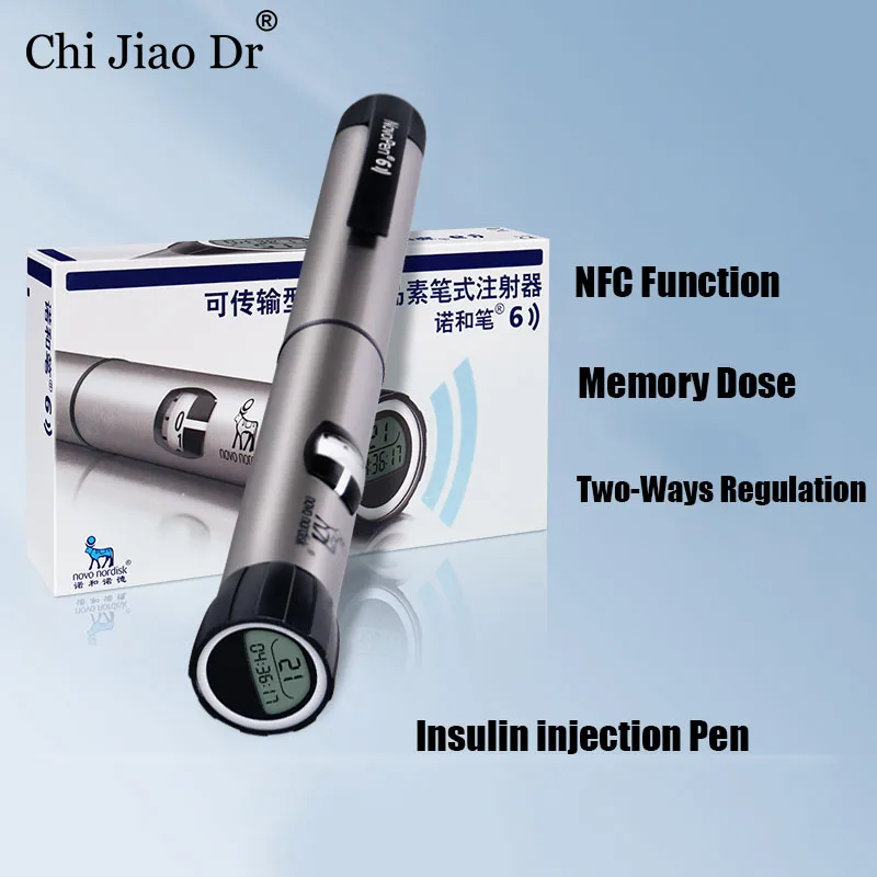

ChiJiaoDr дисплей Knorr Pen 6 цифровая инъекционная ручка инсулина NFC доза памяти шприц бытовой глюкоза в крови новое открытие 3 мл