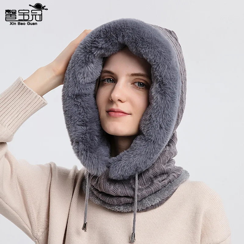 

Fashion Adults Trapper Hat Aviator Ushanka Extreme Outdoor Cycling Head Cover cold-proof Ski Cap Warm Scarf Mask Women 8M1