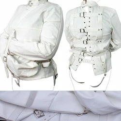 PU Leather Straitjacket BDSM Bondage Body Harness Adult Game Straight Jacket Halloween Clubwear Costume Armbinder Sex Toys Women