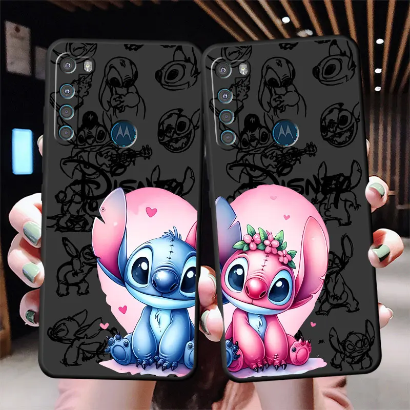 phone Cases for Motorola Moto G22 G51 5G case G30 G9 Power 30 G73 G32 G200 fundas Antiscratch cover Disney Stitch Angel Cartoon