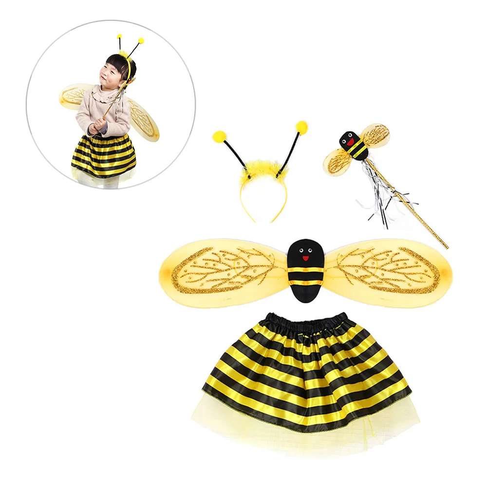 

Headband Skirt Wings Kit Kids Party Outfits Apparel Make up Cosplay Costume Child