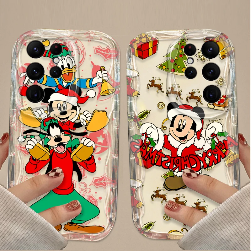 Christmas Disney Mickey Minnie Case For Samsung Galaxy S24 Ultra S23 S22 Plus S21 S20 FE A25 A55 A35 A15 A16 A05 A05S A06 Funda