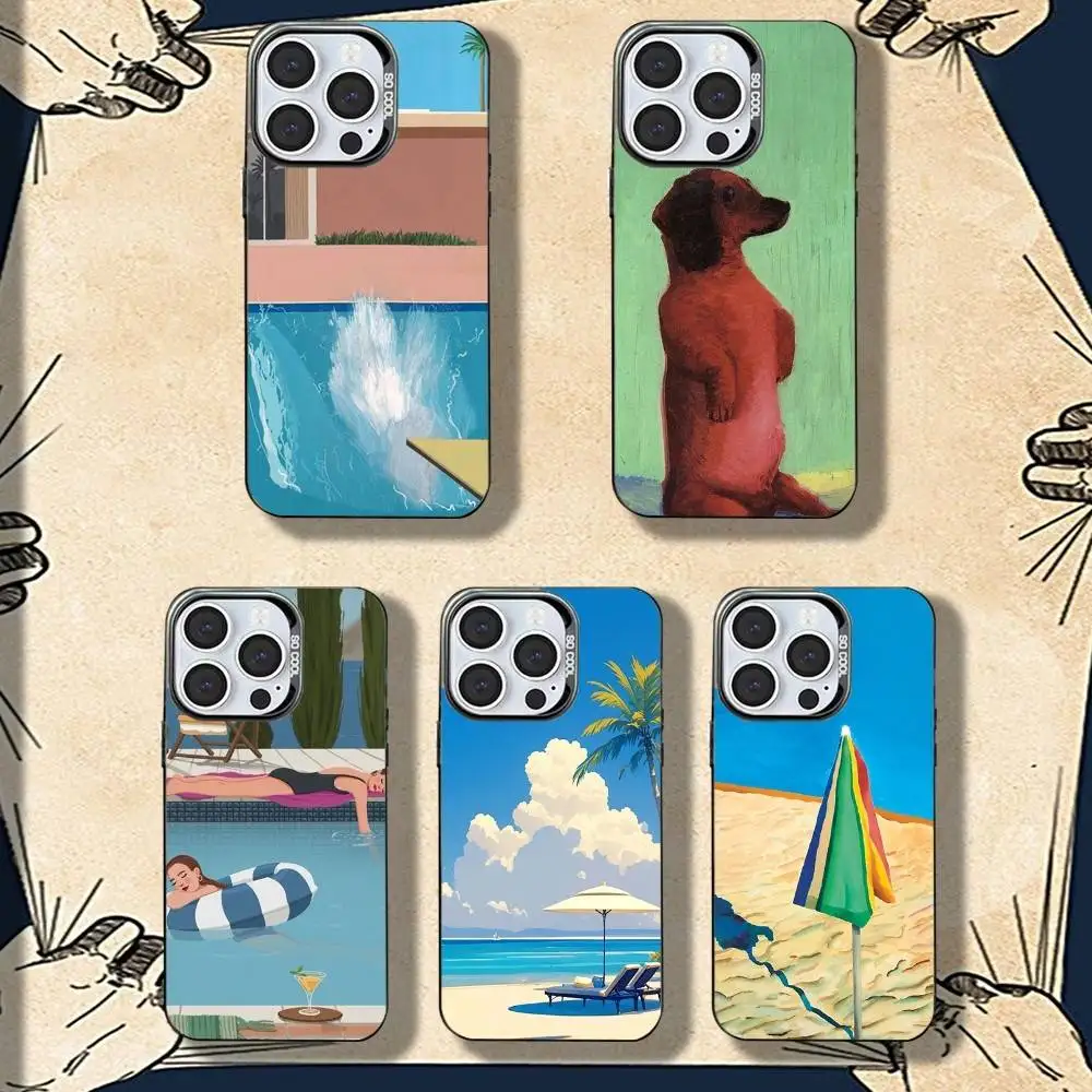

Seaside illustration Phone Case For iPhone 16,15,14,13,12,11,8,7,Pro,Max,Plus,Mini,XS,SE Shockproof Matte Cover