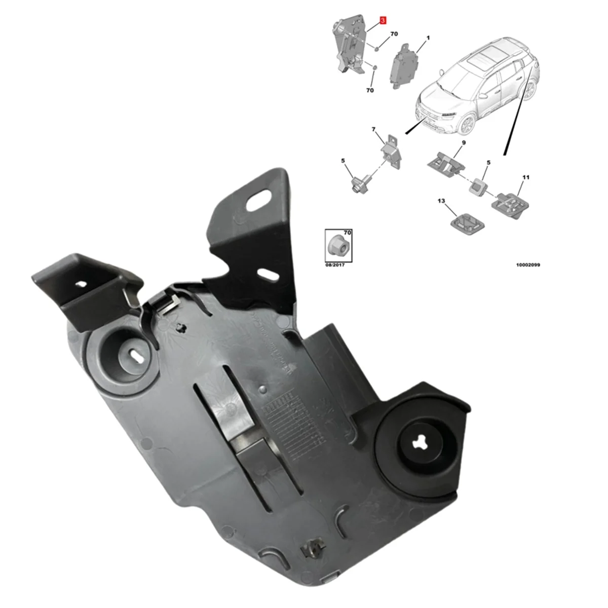 

BBA-ISElectronic Control Box Bracket, 360ACC Bracket, 9811750080 for Peugeot 4008 5008 508L Citroen C5 AIRCROSS