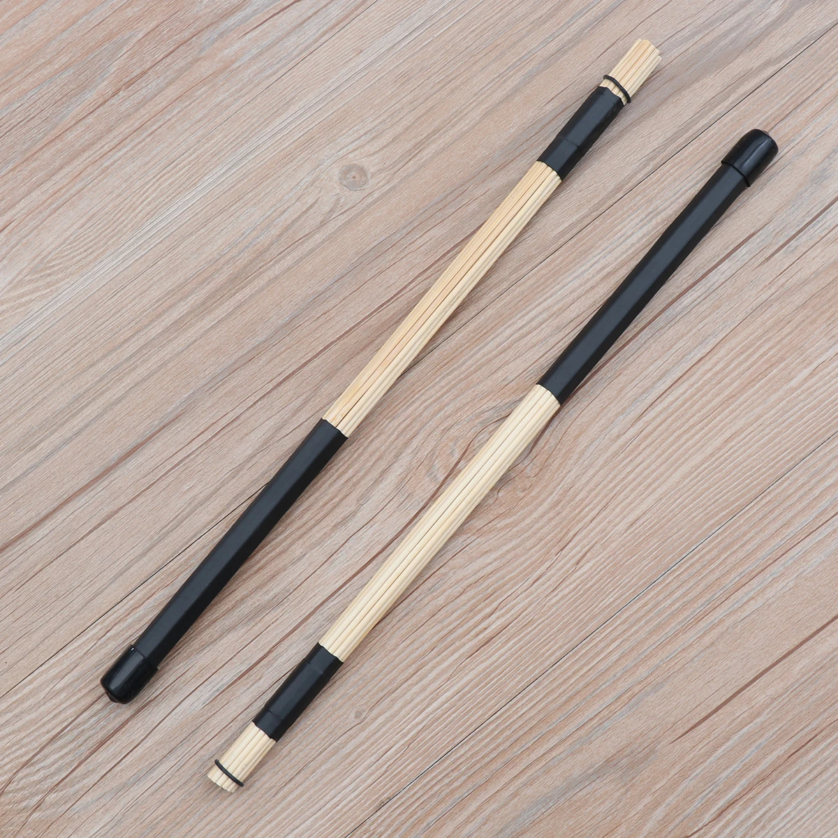 

40Cm Wood Drum Brushes Set Jazz Folk Music Black Bamboo Rod Drumsticks Lightweight Low Volume Performance Pair