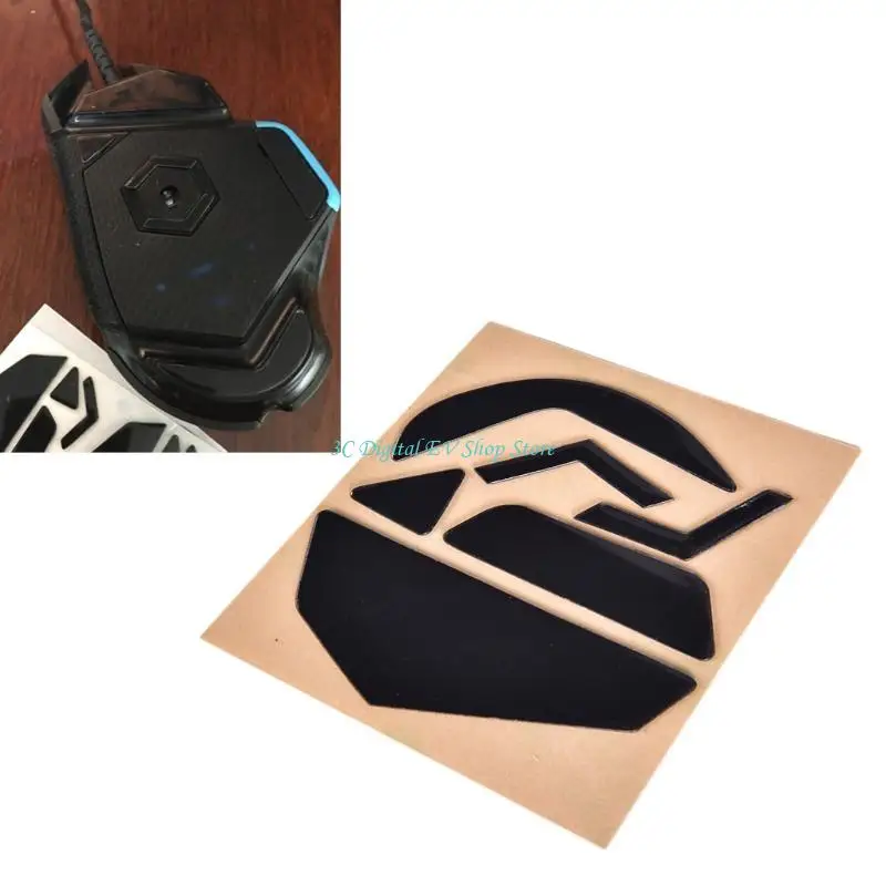 E74D 1Set Mouse Skates Feet Pads Mouse Feet Sticker for G502 Mouse Black Rounded Curved Edges Mouse Feet