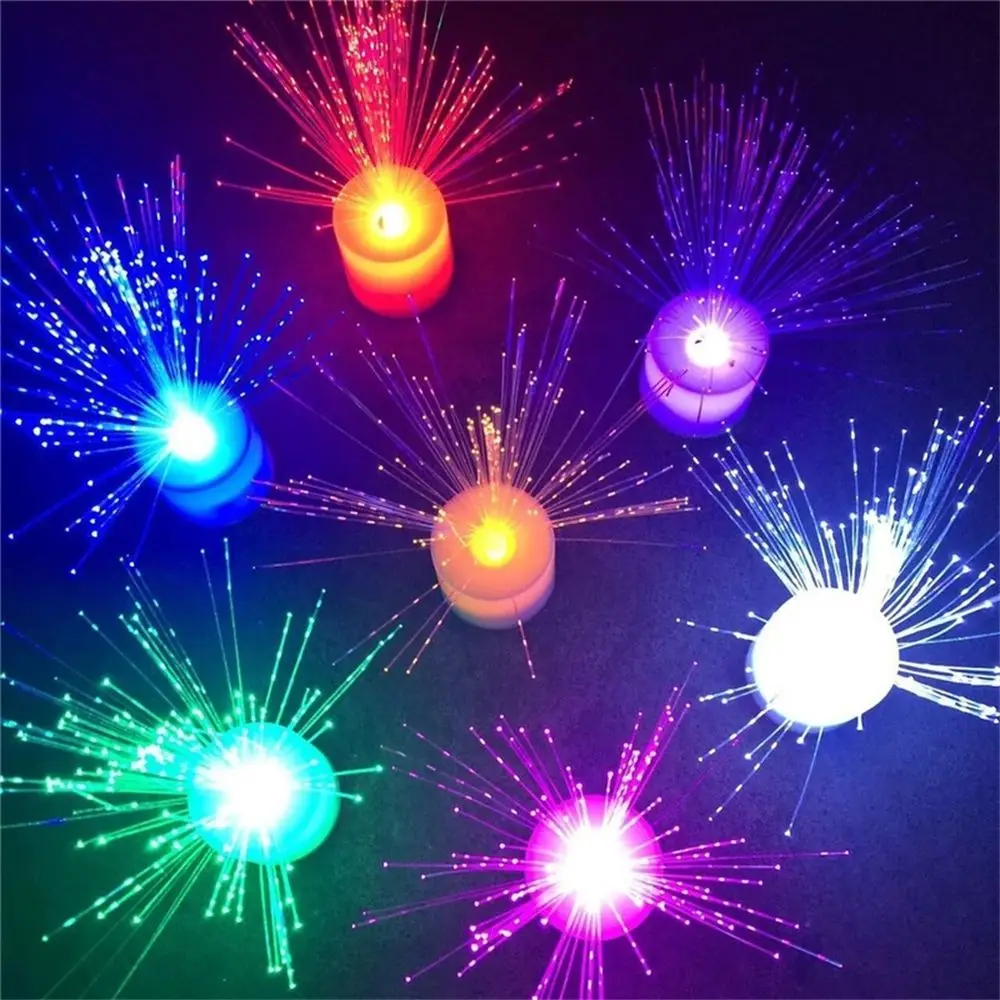 Candle Lamp Home Decor Nighting Lighting Lamps LED Fiber Optic Light Multicolor Night Lamp Christmas Decoration