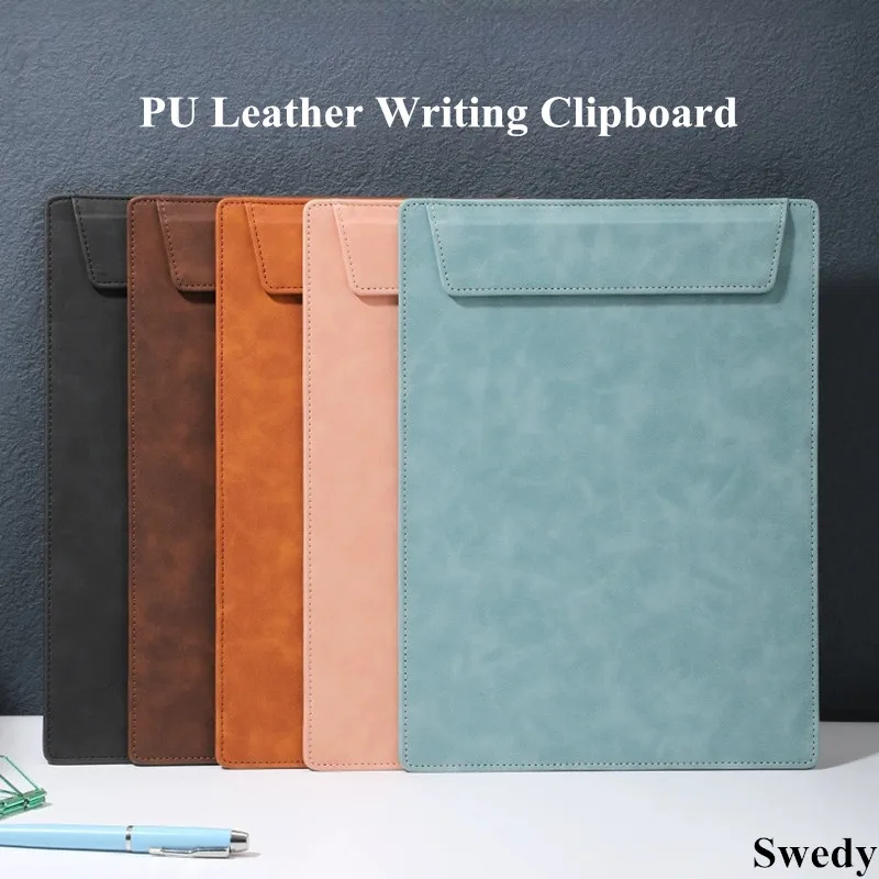 

A4 PU Leather Magnetic Writing Board With Pen Holder Office File Clip Folder Document Organizer Writing Pad Menu Paper Clipboard