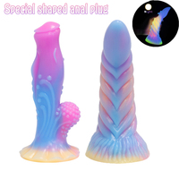 Colored Luminous Anal Plug Alien Penis Mixed Colors Butt​Plug Anal Dilator Sex Toy For Woman/Male Masturbrator Monster Dildo