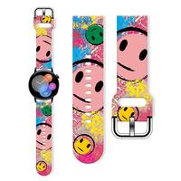 Miniso Colorful Painting Print Strap for Samsung Galaxy Watch 7/6/5/4, 20mm Universal Band Fits 40mm 44mm Xiaomi Huawei Amazfit