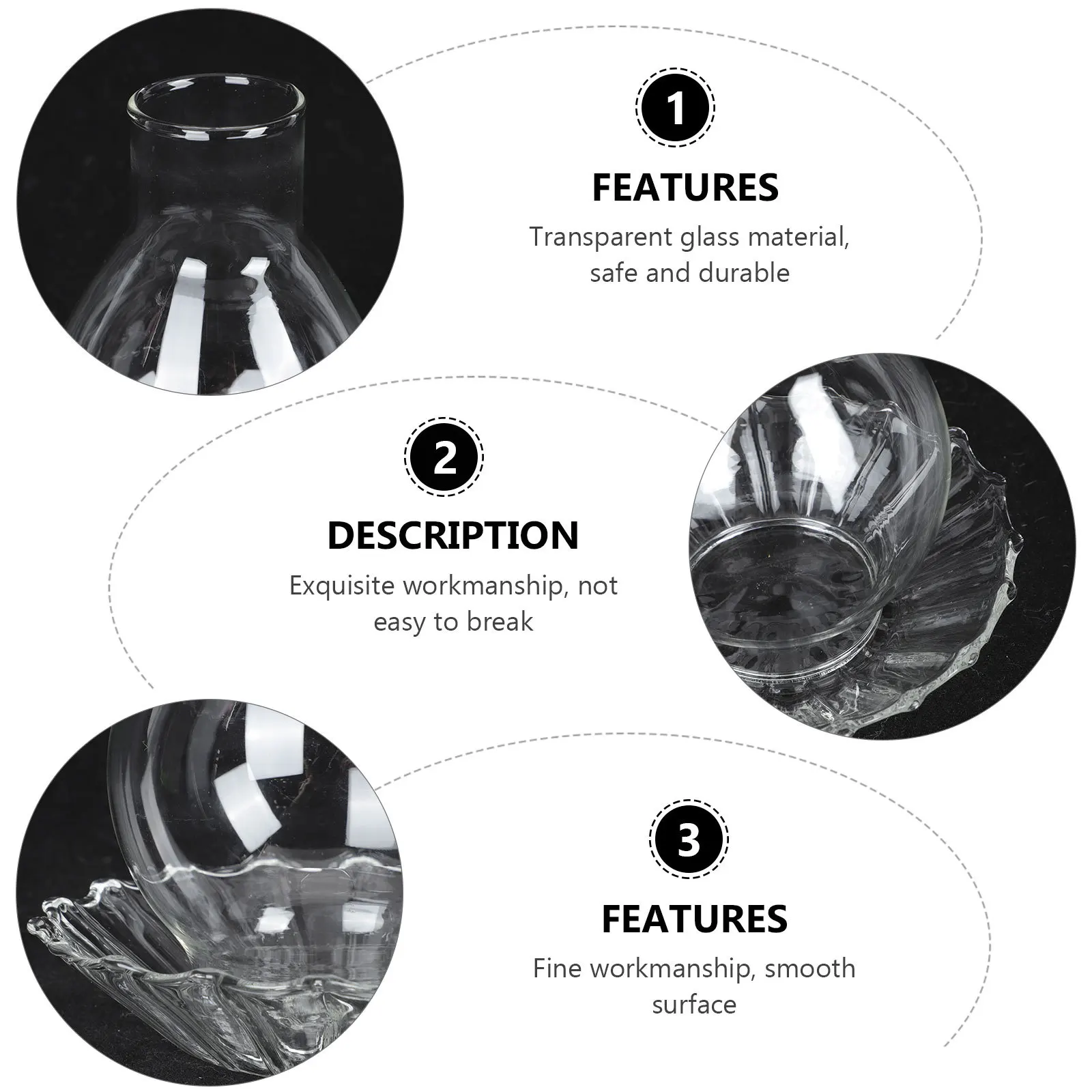 مجموعة واحدة من حامل الزجاج، مادة زجاجية عالية الجودة، شكل فريد، حرفة رائعة لتزيين المنزل، مقاومة للرياح، أنيقة