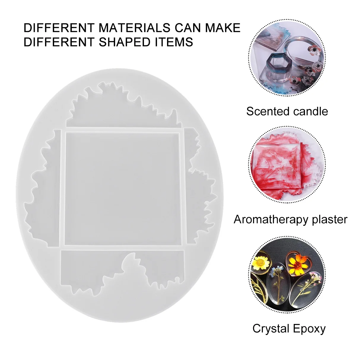 

1pc Sea Wave Display Mold White Five Grid Oval Diy Crystal Epoxy Coaster Silicone Mold For Home Decor Craft Jewelry Making