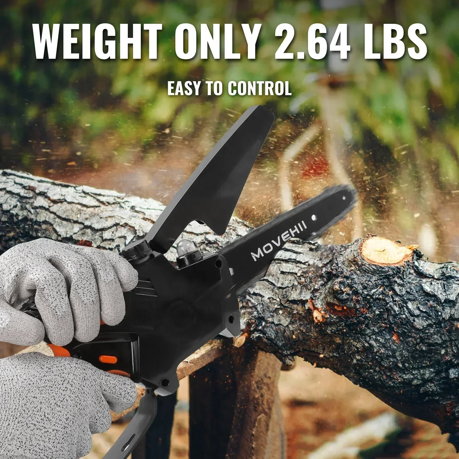 21V Portable Mini Electric Pruning Saw Rechargeable Small Wood Spliting Chainsaw Woodworking Tool for Garden Orchard Branch Clip