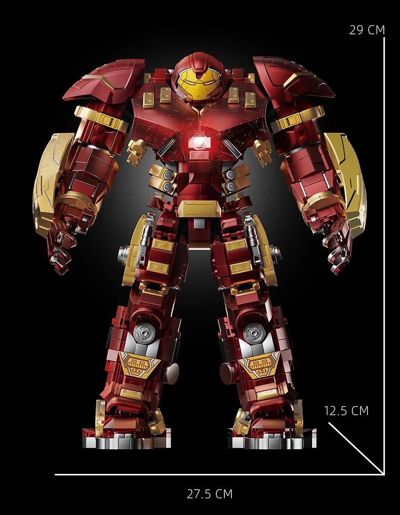 2600+ Teile Superhelden-Bausteine Kriegsroboter Actionfiguren Bausets Iron Buster Mech DIY Bausteine Spielzeug Feiertagsgeschenk Raumdekoration – Detail 10