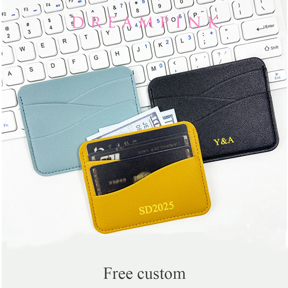 

Custom Letters Card Holder New Fashion Cross Personalize Name Slim Men Credit Card Wallet Dropshiping DIY Logo Women Cardholder