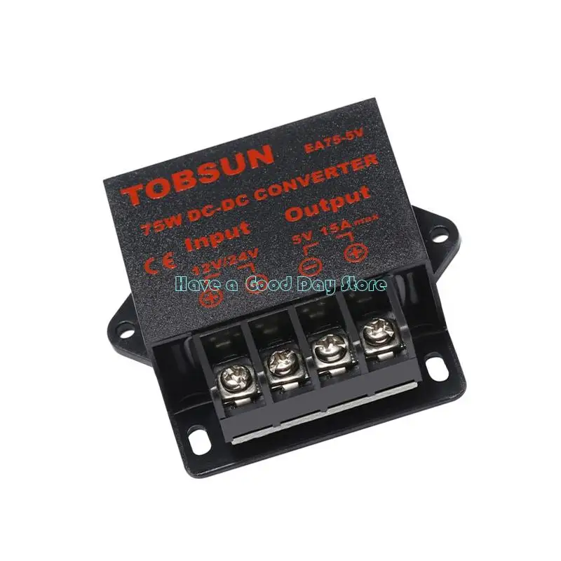 462D DC12V/24V to DC5V 15A Power Stepping Down Converters,75W Power Converters Module with Screw Terminal Wiring for Vehicle