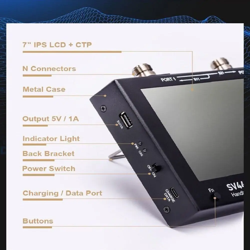 SV4401A Handheld Portable Vector Network Analyzer For Measuring RF Antenna Circuit VNA WIFI Instrument