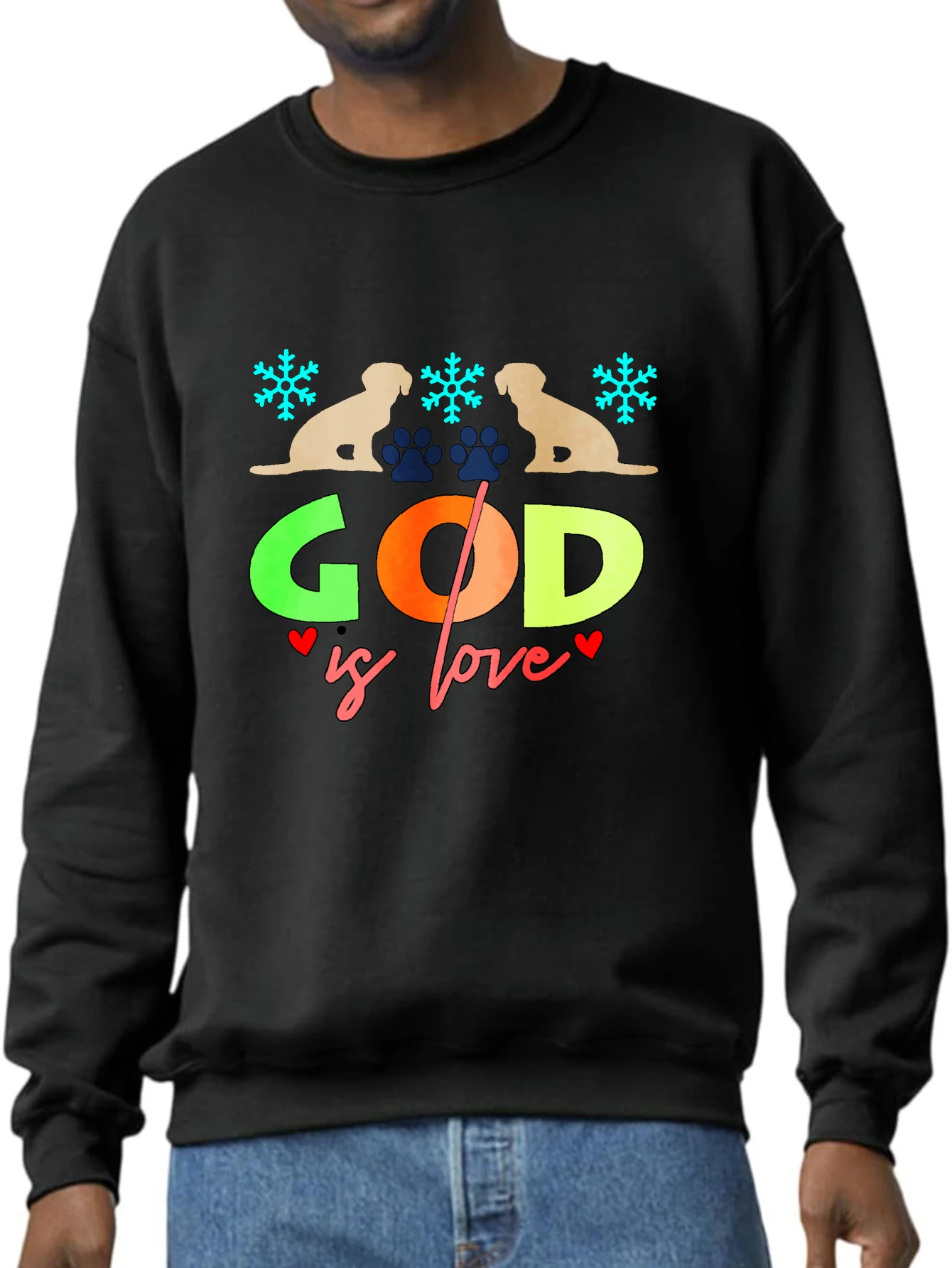 

Мужская толстовка-пуловер Толстовка с принтом мужские топы God Is Love Dogs Осенний пуловер с длинными рукавами