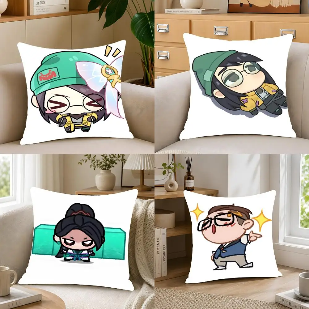 Game Shooter Valorant Cushion Cover Crystal velvet sofa Aesthetic room decor Car seat back cushion