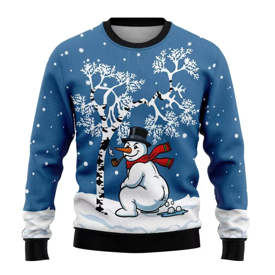 

New 3D Printed Anime Christmas 2025 Sweaters Style Xmas Sweater Santa Claus Snowman Round Neck Sweatshirts Pullovers Women Tops