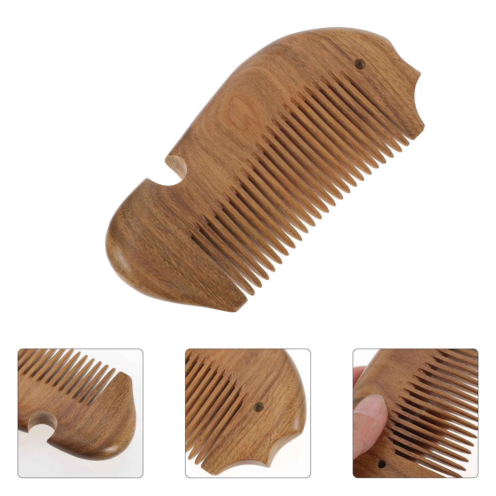 Natural Sandalwood Fish Shaped Massage Comb for Scalp Stimulation Hair Care Relaxation Headache Relief Wooden Hair Comb Anti