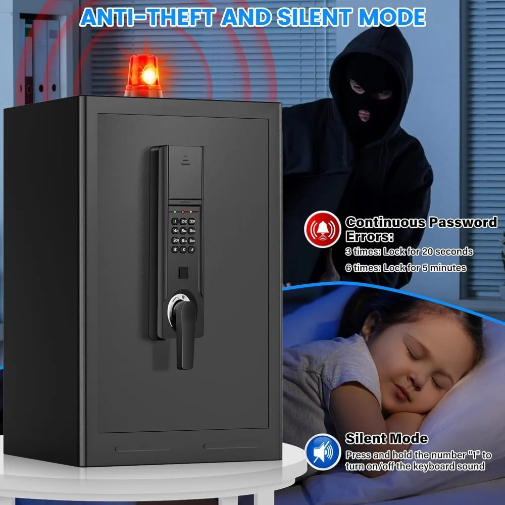4,0 Kubikfuß großer Sicherheitstresor für zu Hause mit elektronischer Tastatur, Diebstahlsicherungen, Ersatzschlüsseln und Alarmsystem