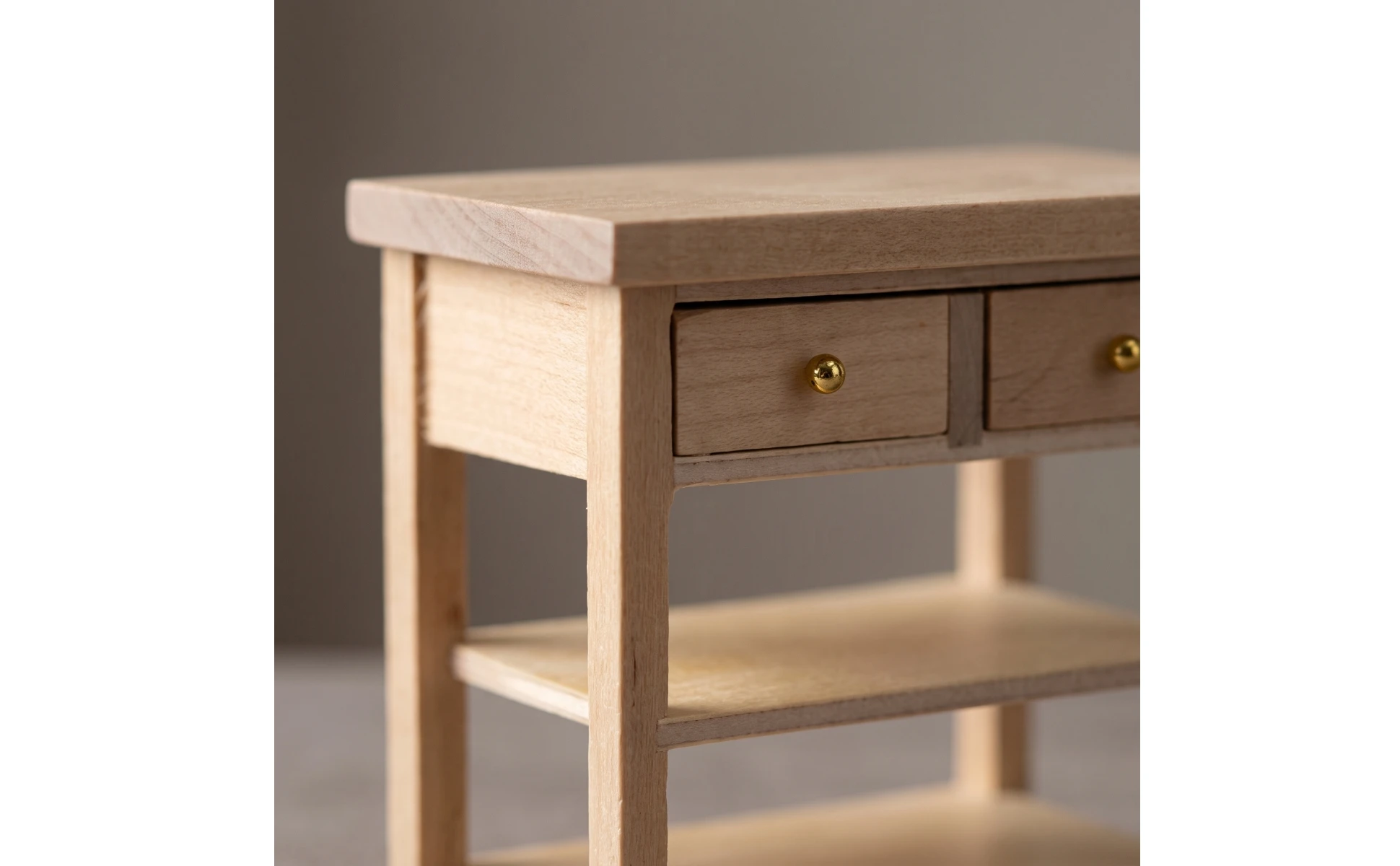 Dollhouse Side Cabinet Natural Finish Dollhouse Cabinet Furniture 1:12 Scale Detailed for Hobbyists, Diorama