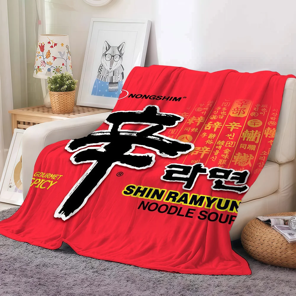 Manta Ramyun con estampado de moda para sofá, oficina, cama, avión, viaje, sueño, lectura, relajación, Camping, suave y cálida