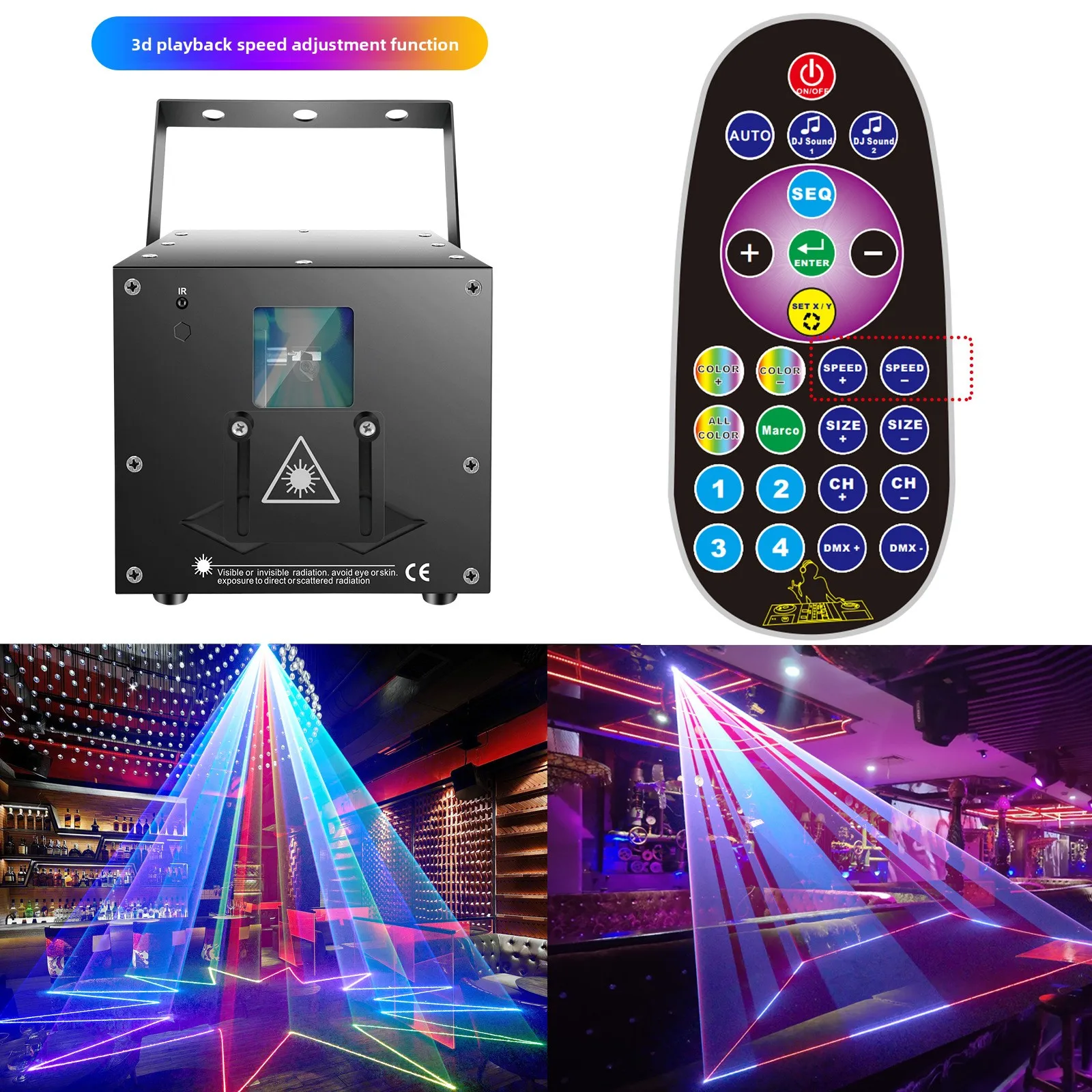 3W5 watt 3D full color animation laser light stage laser line beam of ktv bar private room DJ dancing party light