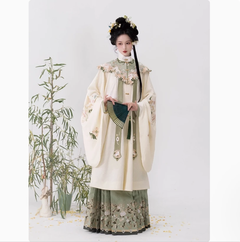 

Женская тканая золотая юбка Hanfu с конским лицом, с облачными плечами, новый китайский стиль, традиционная китайская элегантность