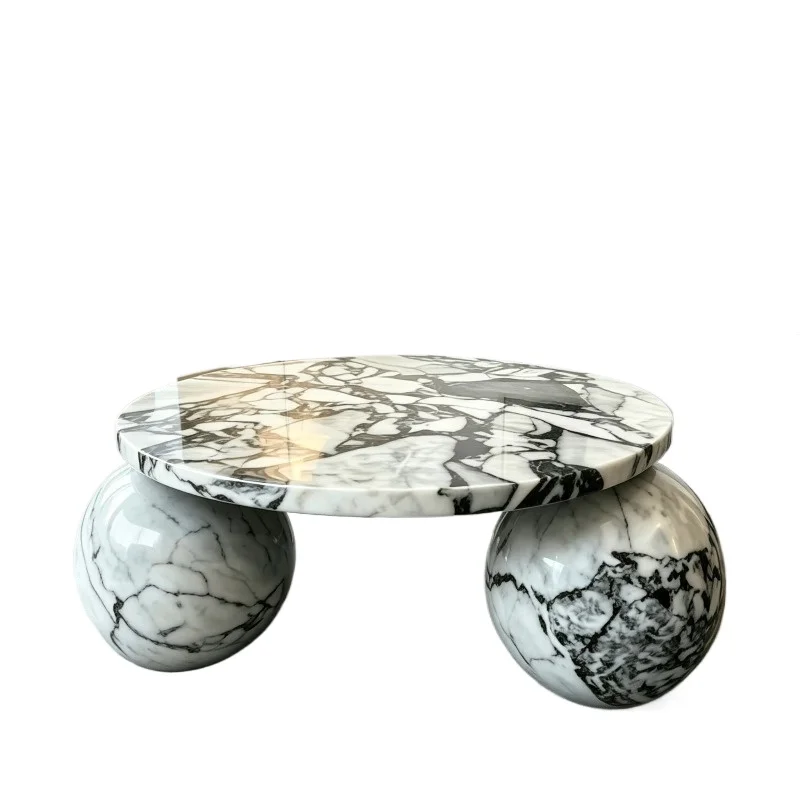 Modern Luxury Nordic Marble Base Durable Coffee Table Ocean Storm Marble Base Center Table Set Furniture Bedroom Living Room
