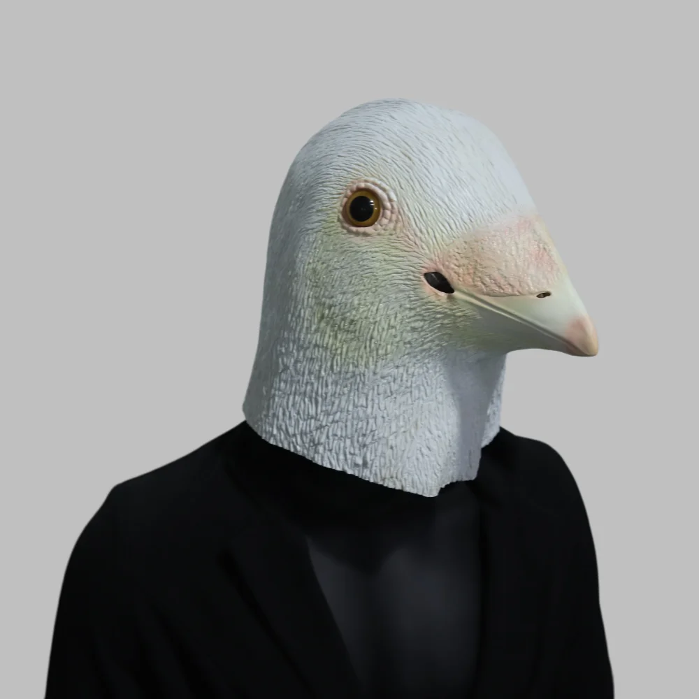 Realistische Möwenmaske aus Latex, Vogelkopf-Taubenmaske für Halloween, Cosplay, Party-Kostüm, Lustige Tiermaske, Maskerade-Requisiten – Detail 4