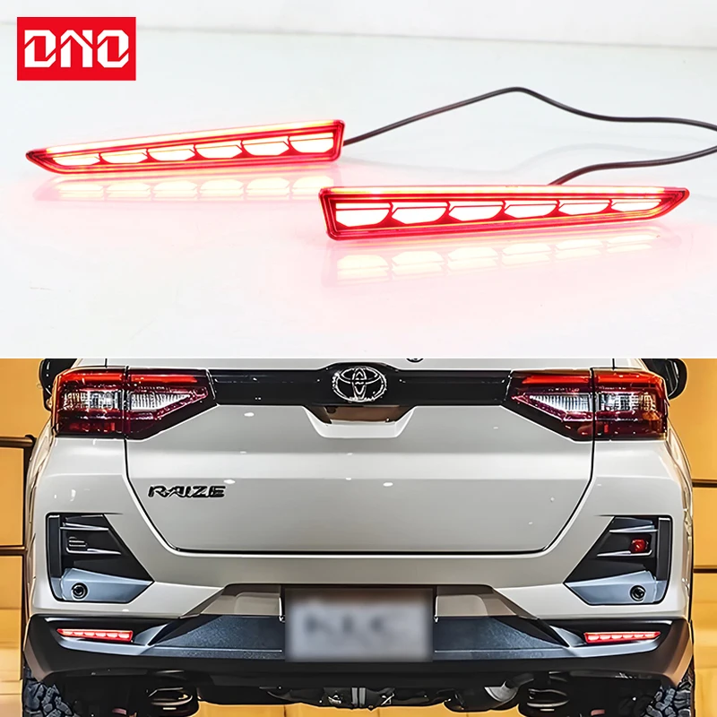 Car LED 12V Rear Bumper Fog Lamps For Toyota Raize Daihatsu Tanto 2019 - 2021 Brake Light Turn Signal Backup Reflector Lamp