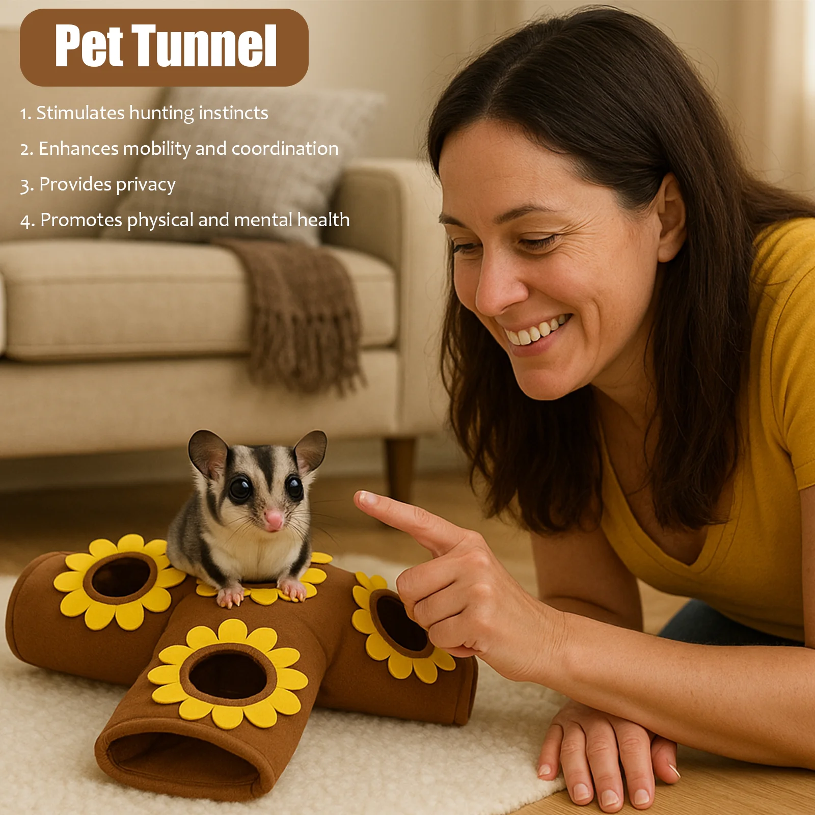 New Small Pets Tunnel Comfortable Pet Cotton Nest Hamster Guinea Pig Hedgehog Chinchilla Mini Pet Drill Tube Toy Hiding House view 4
