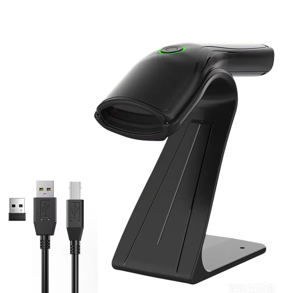 2D Wireless Bluetooth Barcode Scanner With Charging Base Auto Scan 1D 2D QR Code Reader USB Wired Desktop Handheld Bar Code Scan