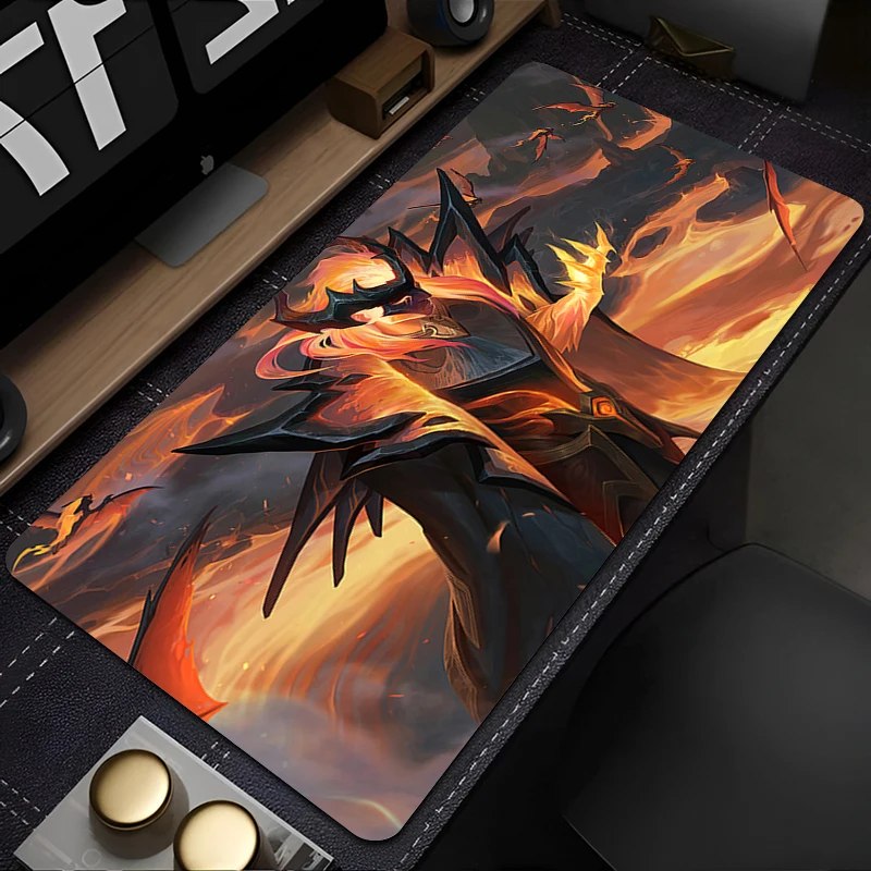 League of Legends Swain Mousepad Office PC Gaming Accessories Keyboard Rug Laptop Gamer Cabinet Mouse Pad Green Dragon Desk Mat