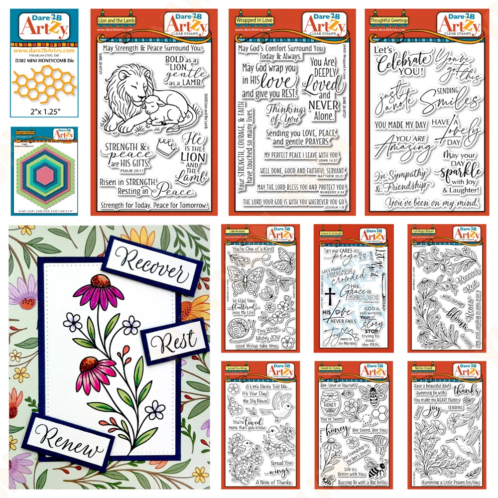 

Spring Flower Dies stamps set Greetings Stamp Honeycomb Hexagon Nestable Cuts Dies Stamps DIY Scrapbooking Card Diary Handmade