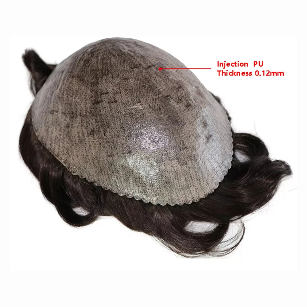 iSkin -Durable Men Toupee 0.12mm Skin Male Capillary Prosthesis Human Hair Replacement System Unit Hair Piece Wig Toupee For Men